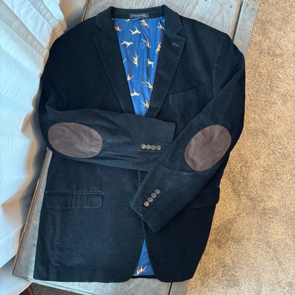 Lauren Ralph Lauren black corduroy suit coat | size 44L